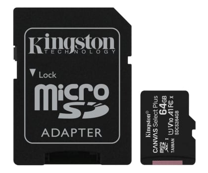 Karta pamięci microSD Kingston 64GB microSDXC Canvas Select Plus 100MB/s